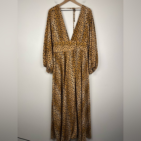 Free People Jayde Leopard Print Boho Maxi Dress Sz 4 - Picture 2 of 9